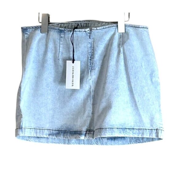 WeWoreWhat Women's Super Light Denim Crop Top and Cut Out Skirt Blue Size S NWT - Picture 6 of 13